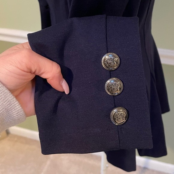 Blazer Suit Jacket Sport Coat Business Work Interview Flair Navy empire waist - Picture 4 of 7